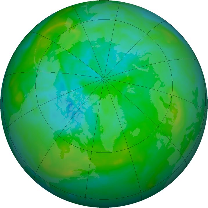 Arctic ozone map for 14 August 2013